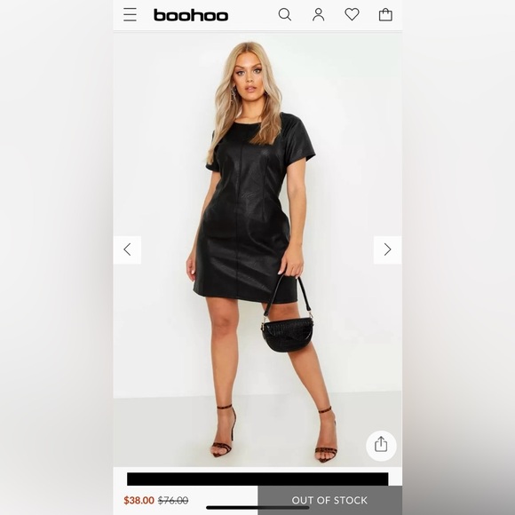 Boohoo Black Faux Leather Dress - Picture 1 of 6